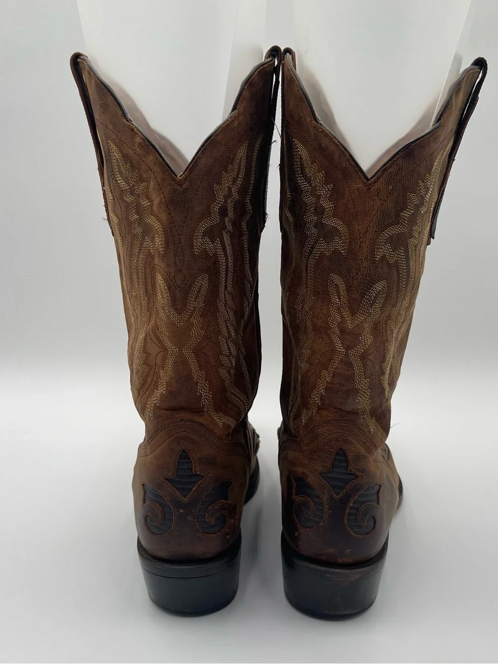 JB Dillon Mens Genuine Brown Goat Leather Western Boots Size 10D JBM2213 - Picture 3 of 14